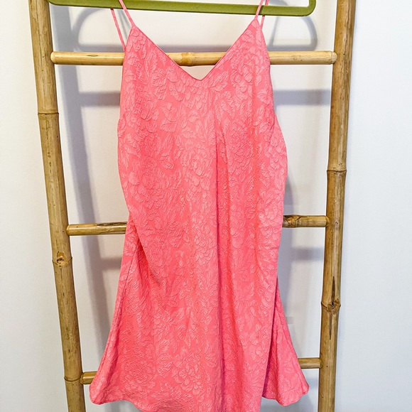 Victoria's Secret Other - Victoria's Secret Vintage Gold Label Pink Floral Silk Slip Dress Small